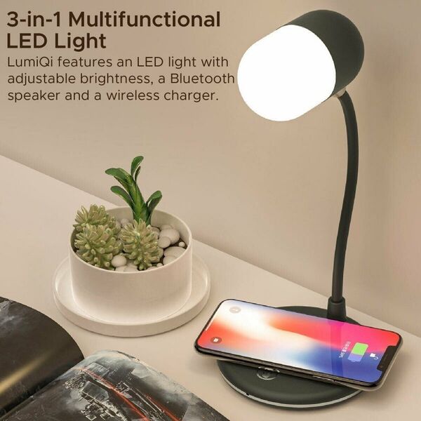 PROMATE Λάμπα Γραφείου LumiQi LED με Ασύρματη Φόρτιση και Ηχείο Bluetooth
