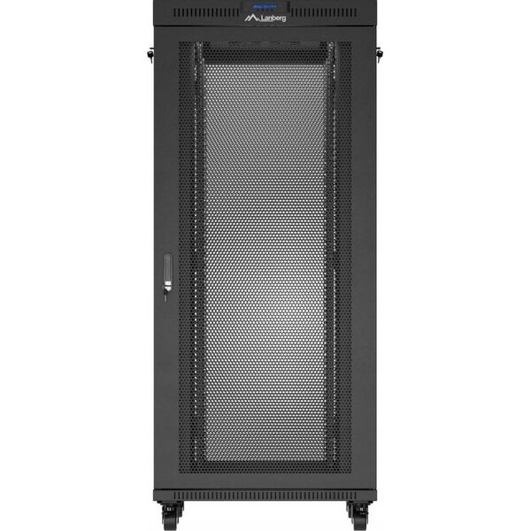 Επιδαπέδια εγκατάστασης rack ντουλάπα 19" 37U 800X800 μαύρη διάτρητη πόρτα LCD Lanberg (Flat Pack)