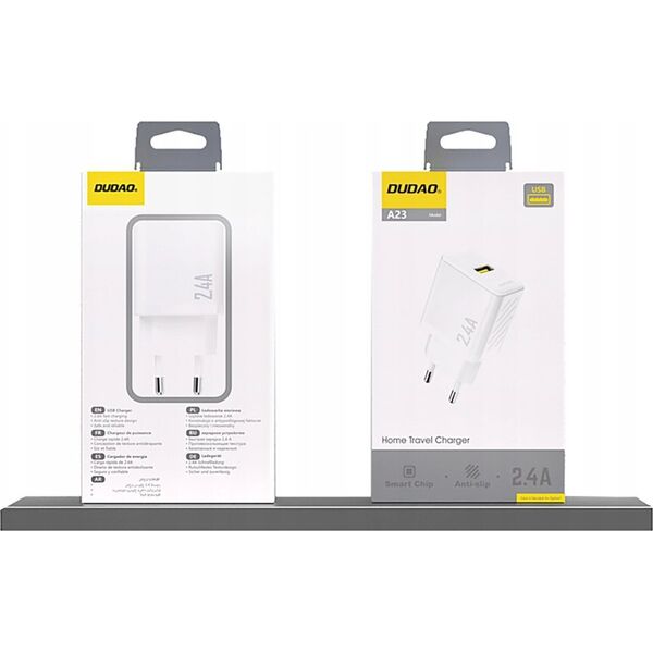 Φορτιστής Dudao A23 2.4A USB-A - λευκός
