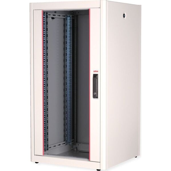 Szafa Roline ROLINE Netzwerkschrank Basic 48,26cm 19Zoll 22 HE 600x600 BxT Glast�r grau