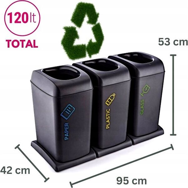 ZESTAW KOSZY DO SEGREGACJI 3X40 LT