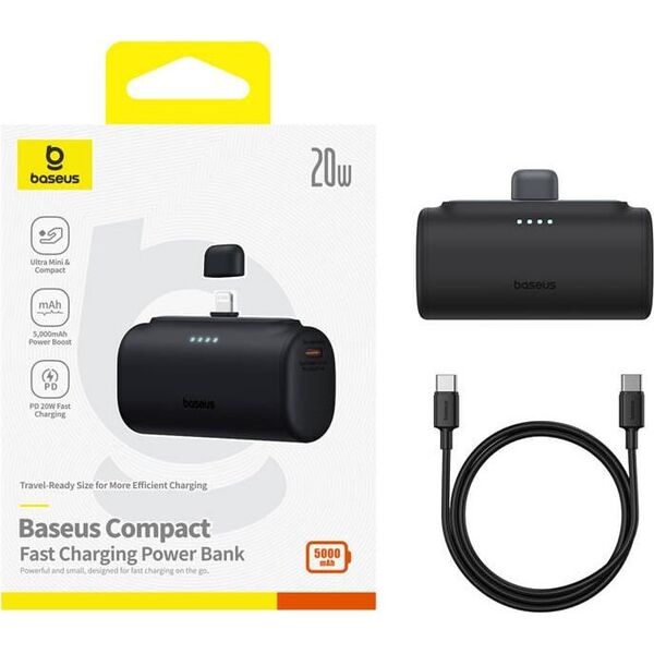 Powerbank OS-Baseus Compact IP 5000mAh 20W (czarny)