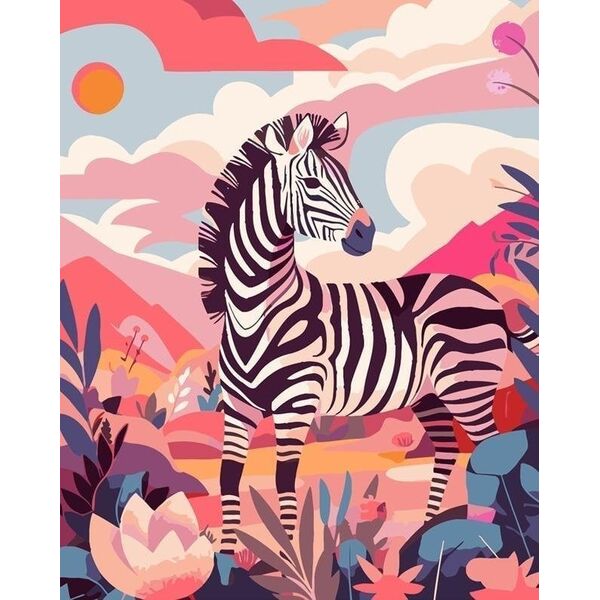 Malowanie po numerach 40x50 Zebra EDUKAMP