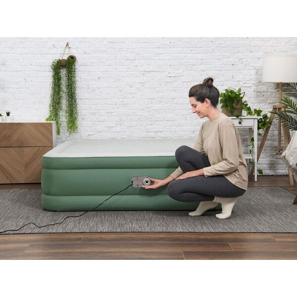 Bestway Dmuchany materac dwuosobowy samopompujący 203x152x46cm 69646 EDUKAMP
