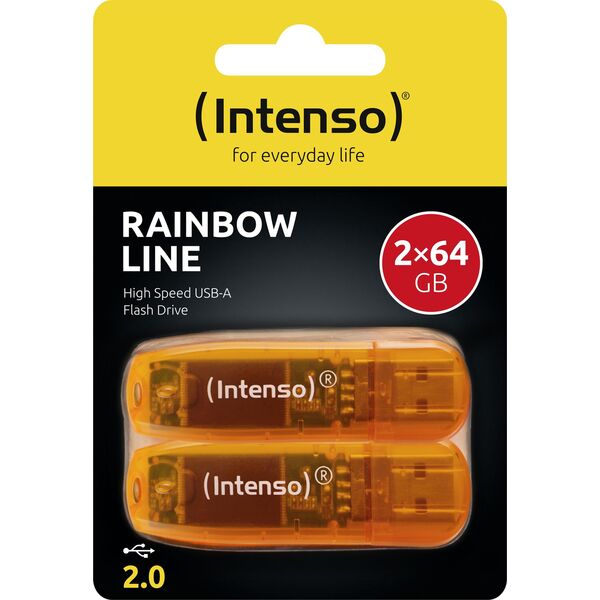 Intenso Rainbow Line 64GB Orange 2er pamięć USB USB Typu-A 2.0 Pomarańczowy
