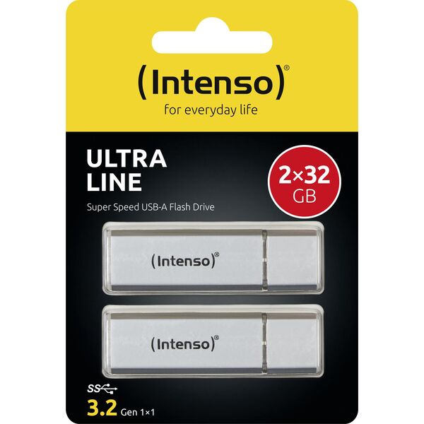 Intenso Ultra Line 2 x 32GB pamięć USB USB Typu-A 3.2 Gen 1 (3.1 Gen 1) Srebrny
