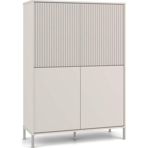 Witryna KAMARO 4DK SLIM/GŁADKI KASZMIR 4 Drzwi Lamele Front Ryflowany + Klasyczny