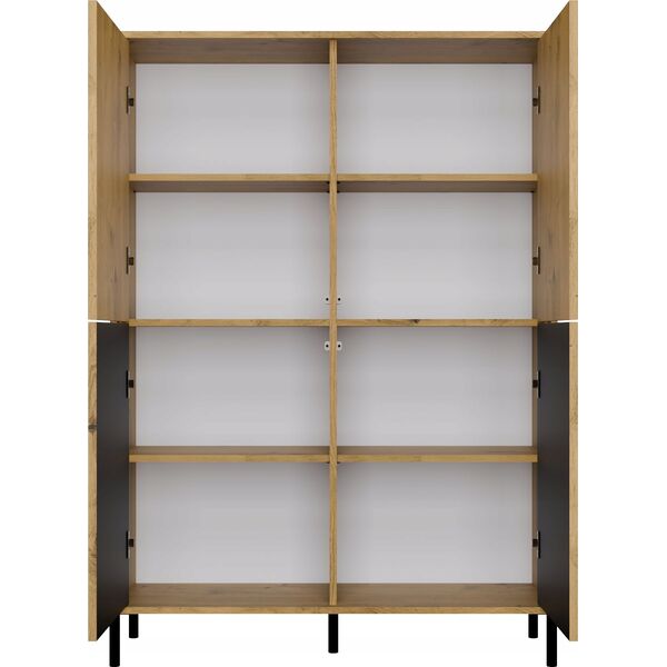 Witryna KAMARO 4DK SLIM/GŁADKI DĄB ARTISAN 4 Drzwi Lamele Front Ryflowany + Klasyczny