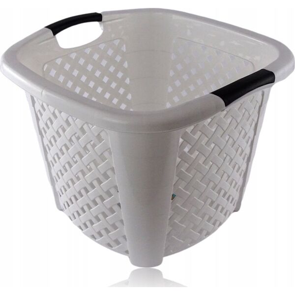 Kosz kwadrat RATTAN 34l -biały 44x44x33 cm