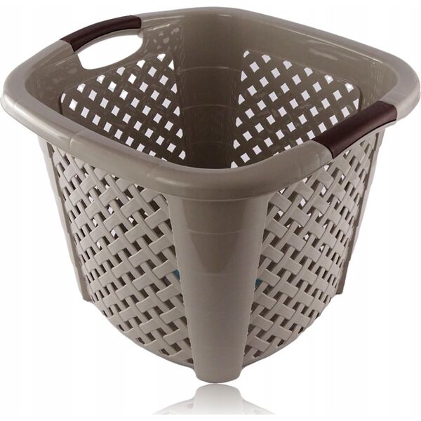 Kosz kwadrat RATTAN 34l -biały 44x44x33 cm