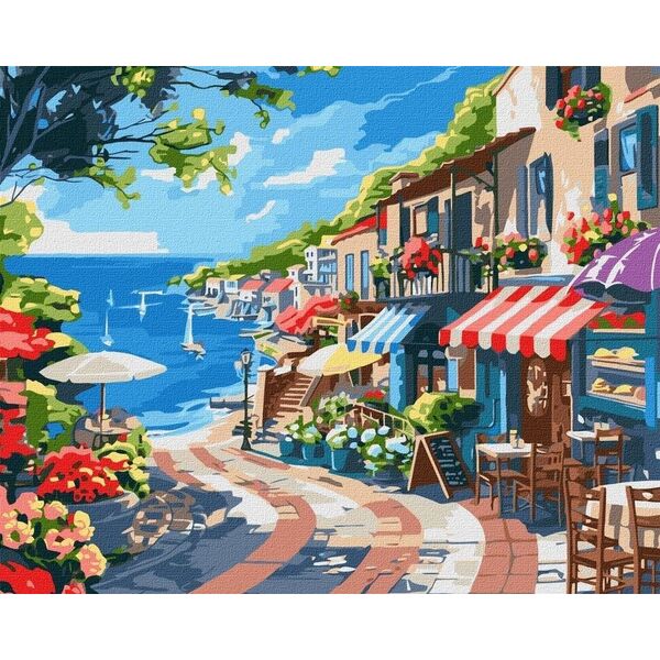 Norimpex Malowanie po numerach - Nadmorskie miasto 40x50cm