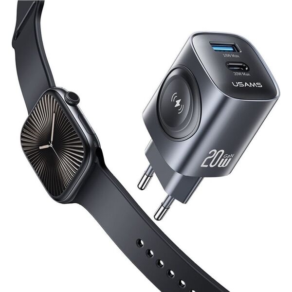 Φορτιστής τοίχου USAMS CC293 T67 20W iWatch 1xUSB-C 1xUSB-A tarnish