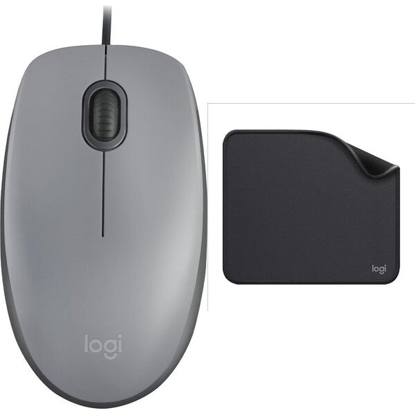 Mysz Logitech Logitech myš Corded M110 tichá, šedá, EMEA + Studio Series - GRAPHITE (956-000049)