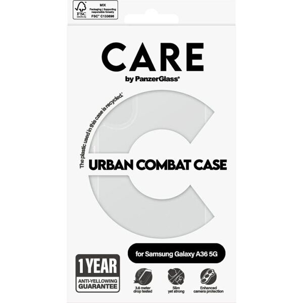 Etui CARE by PanzerGlass Flagship Case Transparent Urban Combat Clear Frame Samsung A36 5G