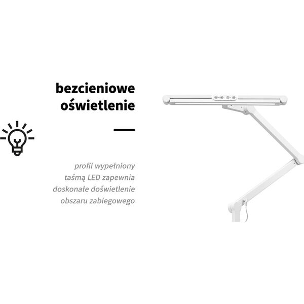 Lampa do paznokci Activeshop Lampa zabiegowa do manicure Glow L03 do blatu biała
