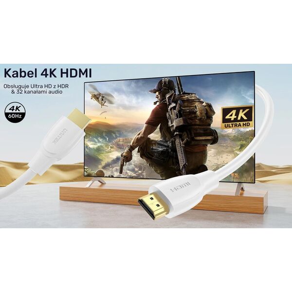 Unitek Kabel HDMI 2.0 4K biały 1m