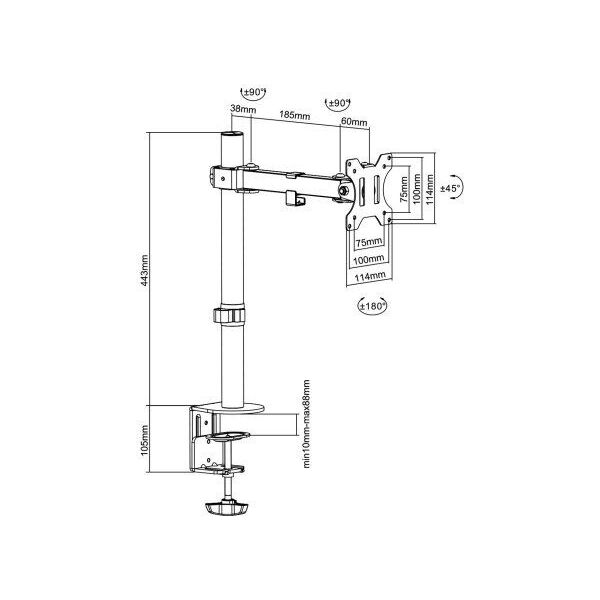 Maclean Uchwyt biurkowy na monitor 13" - 32" (MC-752)
