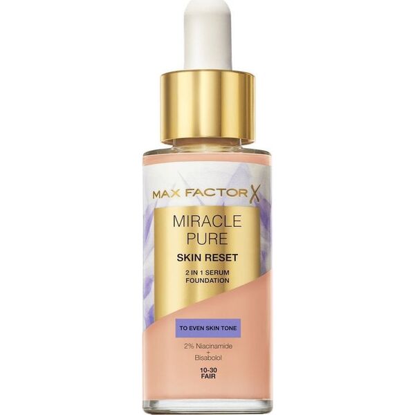 Max Factor Miracle Pure 2w1 Skin Reset pielęgnujący podkład z serum o wegańskiej formule 10-30 Fair 30ml