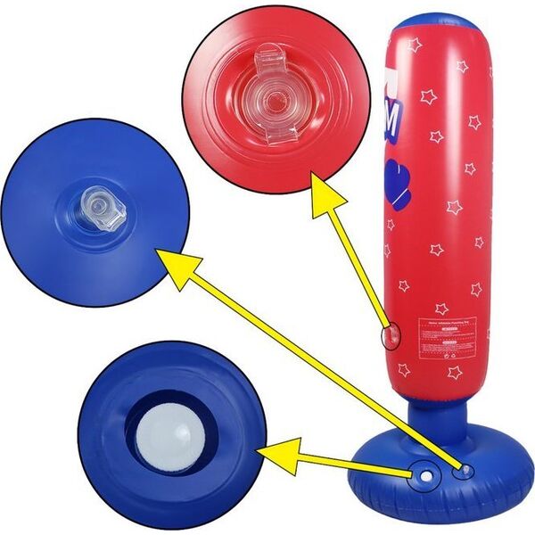 LeanToys Nadmuchiwany Worek Bokserski Czerwono Niebieski 125CM