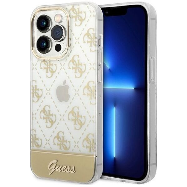 Guess Etui Guess GUHCP14XHG4MHG Apple iPhone 14 Pro Max złoty/gold hardcase 4G Pattern Script