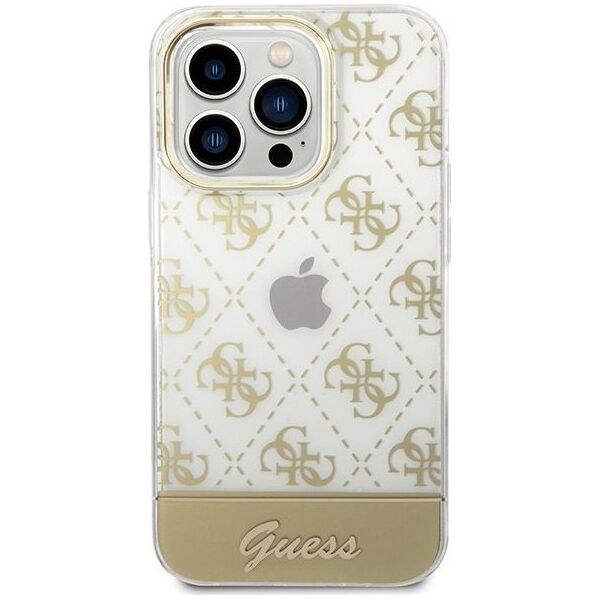 Guess Etui Guess GUHCP14XHG4MHG Apple iPhone 14 Pro Max złoty/gold hardcase 4G Pattern Script