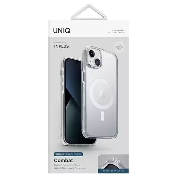 Uniq Etui UNIQ Combat Apple iPhone 14 Plus MagClick Charging przeźroczysty/dove satin clear