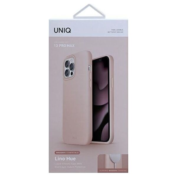 Uniq Etui UNIQ Lino Hue MagSafe Apple iPhone 13 Pro Max różowy/blush pink