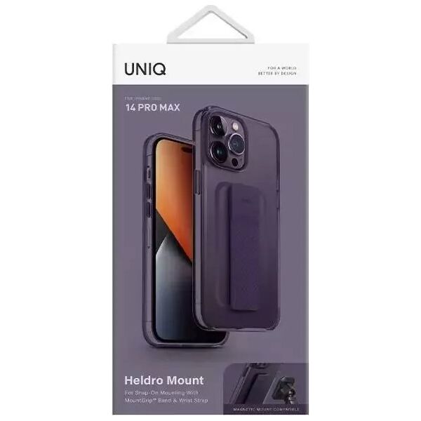 Uniq Etui na telefon UNIQ Heldro Mount do Apple iPhone 14 Pro Max 6,7" fioletowy/fig purple