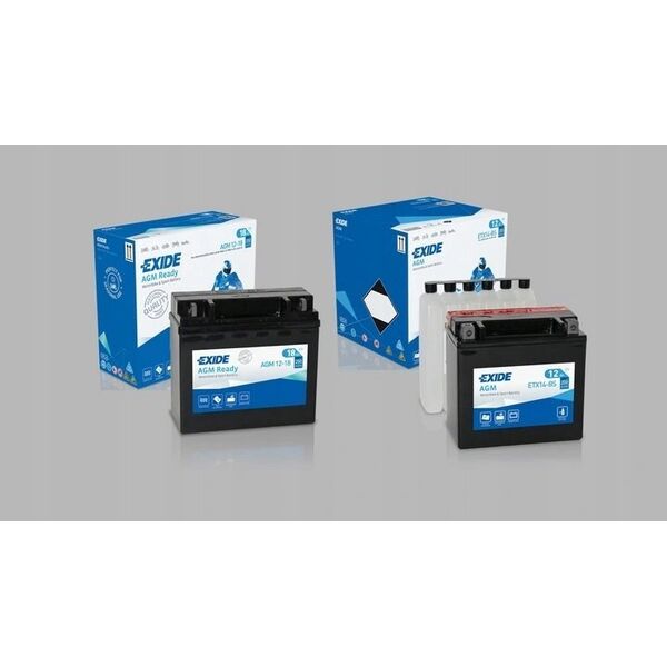 Μπαταρία AGM EXIDE 12V 18Ah 250A P+ Χωρίς συντήρηση 181x77x167mm Έτοιμη AGM12-18 κατάλληλη για: BOMBARDIER OUTL. OUTLAND. BUELL S1 S...