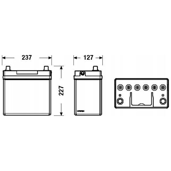 Μπαταρία EXIDE 12V 45Ah/330A EXCELL (L+ en) 237x127x227 B0 (εκκίνησης)
