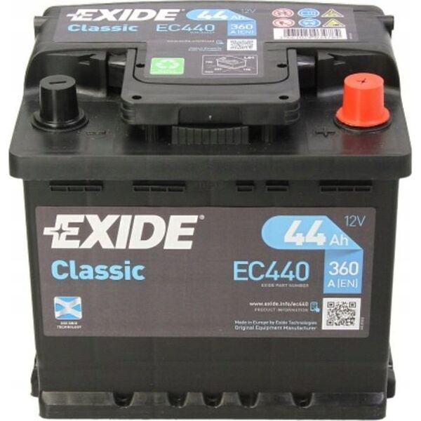 Μπαταρία EXIDE 12V 44Ah/360A CLASSIC (P+ en) 207x175x190 B13 (εκκίνησης)