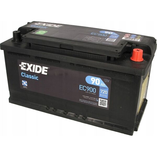 Μπαταρία EXIDE 12V 90Ah/720A CLASSIC (P+ en) 353x175x190 B13 (εκκίνησης)