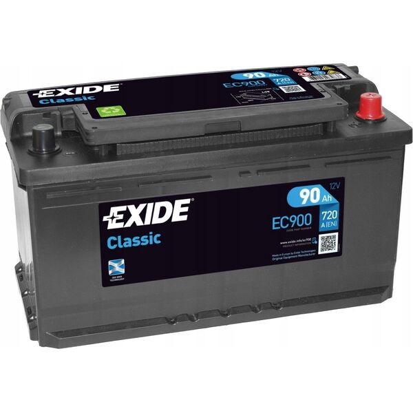 Μπαταρία EXIDE 12V 90Ah/720A CLASSIC (P+ en) 353x175x190 B13 (εκκίνησης)