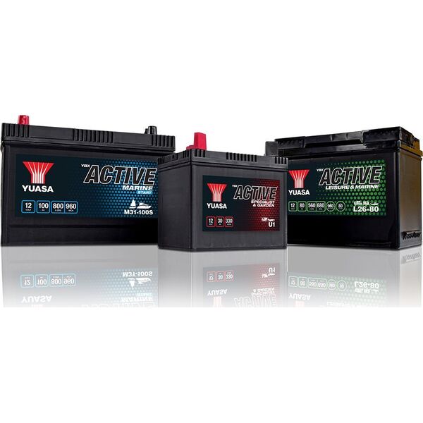 Μπαταρία YUASA 12V 80Ah/680A Active Marine Start (L+ τυπικός πόλος + με σπείρωμα) 260x174x225 B9 (τροφοδοτικό)