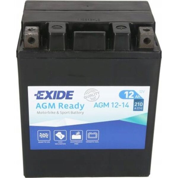 Συσσωρευτής AGM EXIDE 12V 14Ah 210A P+ Χωρίς Συντήρηση 134x89x164mm Ενεργοποιημένος YTX14AHL-BS ταιριάζει σε: APRILIA ATLANTIC MOTO PEGASO SCARABEO TUAREG ARCTIC CAT ARCTIC CAT BMW C1 R 110-1200