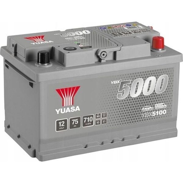 Μπαταρία YUASA 12V 75Ah/710A YBX5000 Silver High Performance SMF (P+ standardowy) 278x175x175 B13 (εκκίνησης)