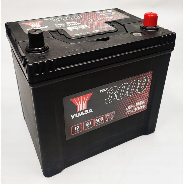Μπαταρία YUASA 12V 60Ah/500A YBX3000 SMF (P+ standardowy) 232x173x225 B00 (εκκίνησης)