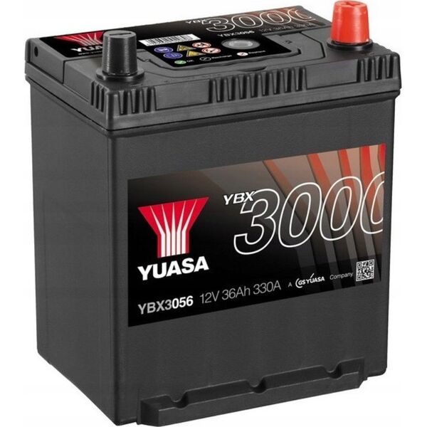 Μπαταρία YUASA 12V 36Ah/330A YBX3000 SMF (P+ standardowy) 187x135x227 B00 (εκκίνησης)