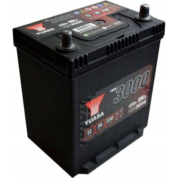Μπαταρία YUASA 12V 36Ah/330A YBX3000 SMF (P+ standardowy) 187x135x227 B00 (εκκίνησης)