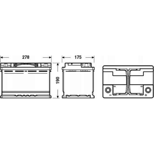 Μπαταρία EXIDE 12V 70Ah/720A DUAL EFB MARINE/RV (P+ standardowy) 278x175x190 B13 (dodatkowy-auxiliary/efb/rozruchowo-zasilający/rozruchowy)