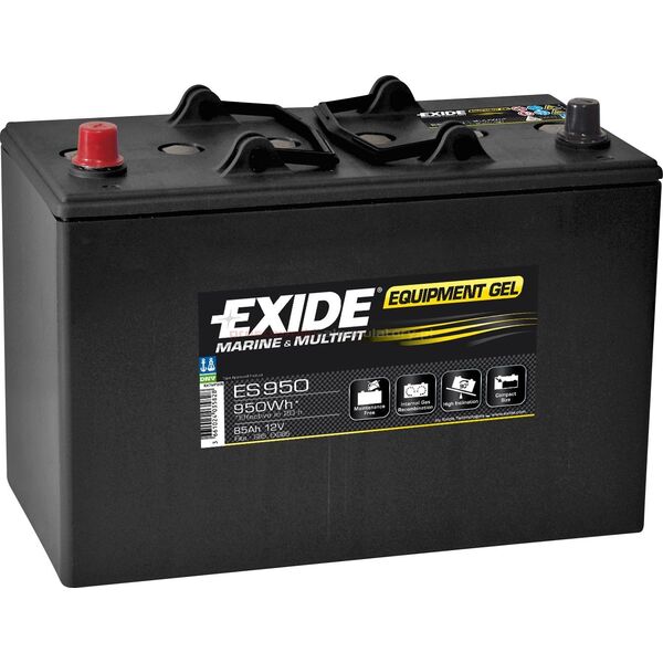 Μπαταρία EXIDE 12V 85Ah/460A EQUIPMENT GEL/ΖΕΛ MARINE/RV (L+ biegun standardowy) 350x175x235 B0 (ζελέ)