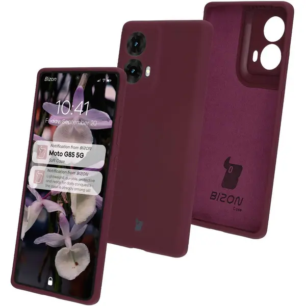 Bizon Soft Case Motorola Moto G85 5G dark purple