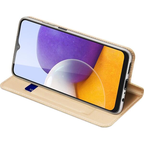 Dux Ducis Dux Ducis Skin Pro kabura etui pokrowiec z klapką Samsung Galaxy A22 4G złoty