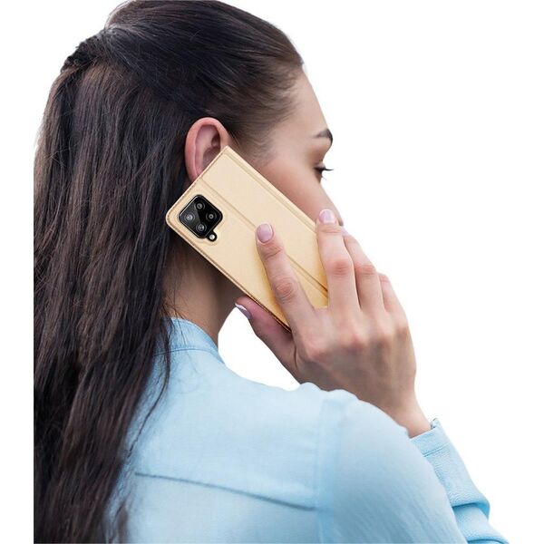 Dux Ducis Dux Ducis Skin Pro kabura etui pokrowiec z klapką Samsung Galaxy A22 4G złoty