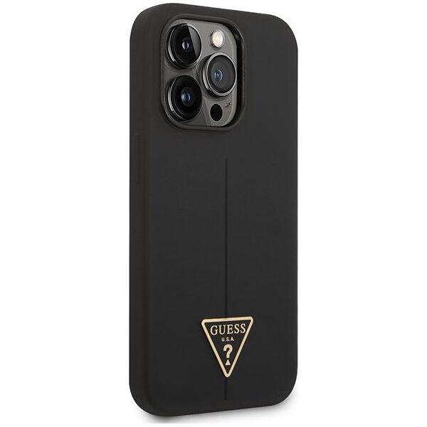 Guess Etui Guess GUHCP14LSLTGK Apple iPhone 14 Pro czarny/black hardcase Silicone Triangle