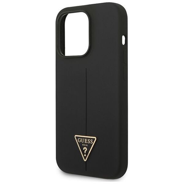 Guess Etui Guess GUHCP14LSLTGK Apple iPhone 14 Pro czarny/black hardcase Silicone Triangle
