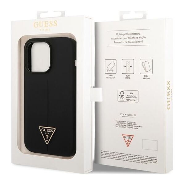 Guess Etui Guess GUHCP14LSLTGK Apple iPhone 14 Pro czarny/black hardcase Silicone Triangle