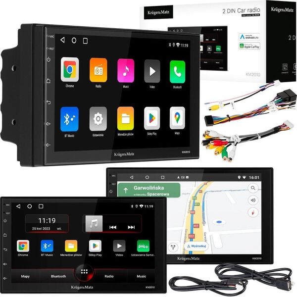 Radio samochodowe Kruger&Matz Radio samochodowe 7&#039|&#039| 2DIN Kruger&Matz KM2010 CarPlay/AndroidAuto Bluetooth Wi-Fi GPS