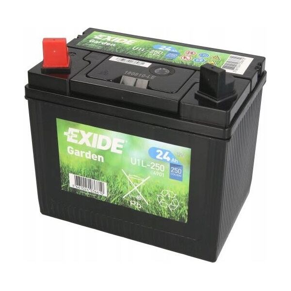 Μπαταρία Οξέος/Εκκίνησης EXIDE 12V 24Ah 250A L+ Χωρίς Συντήρηση 197x132x186mm Έτοιμη U1L 4901