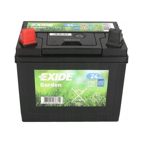 Μπαταρία Οξέος/Εκκίνησης EXIDE 12V 24Ah 250A L+ Χωρίς Συντήρηση 197x132x186mm Έτοιμη U1L 4901